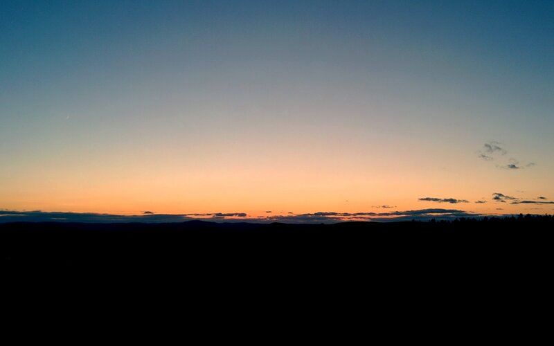 Silhouetted Hills at Dusk — Blue, Serene, Sunset