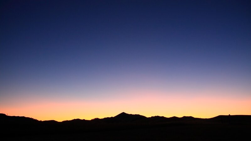 Silhouetted Hills at Dusk — Blue, Serene