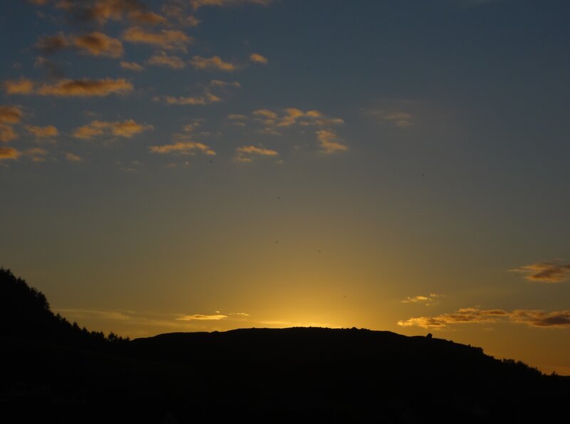 Silhouetted Hills at Sunset — Blue, Serene