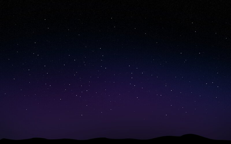 Silhouetted Hills under Stars