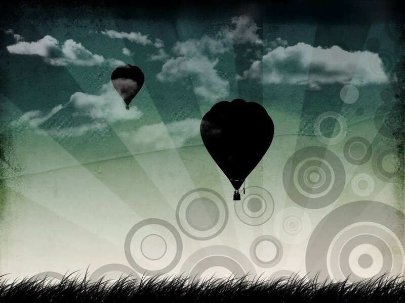 Silhouetted Hot Air Balloons