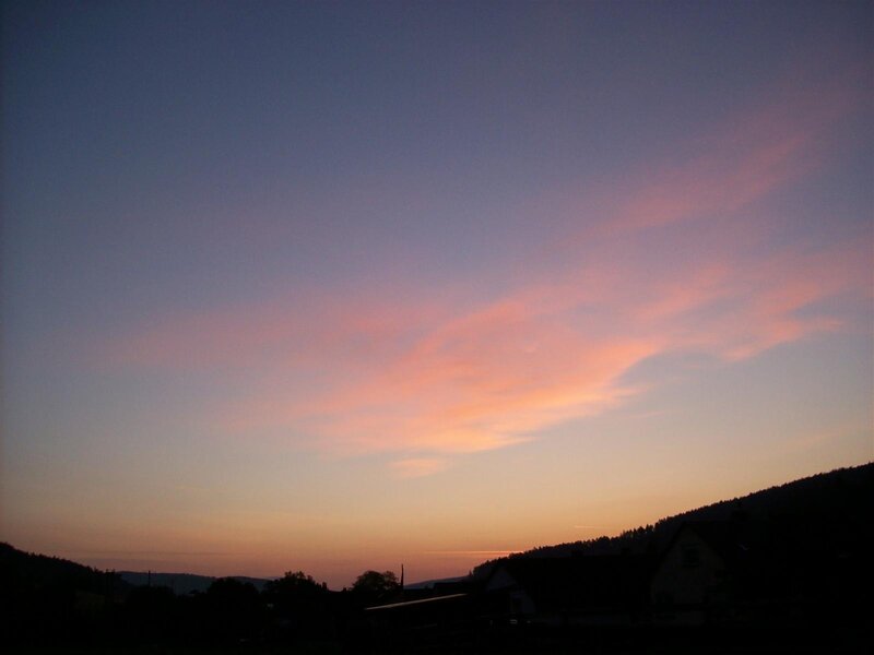 Silhouetted Houses at Dusk — Purple, Serene