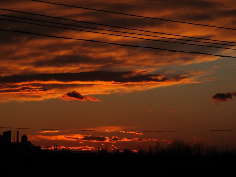 Silhouetted Industrial Skyline