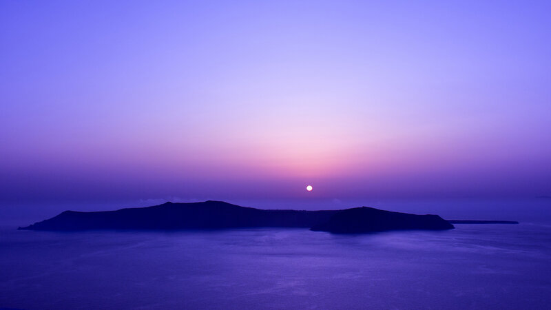 Silhouetted Island at Dusk — Purple