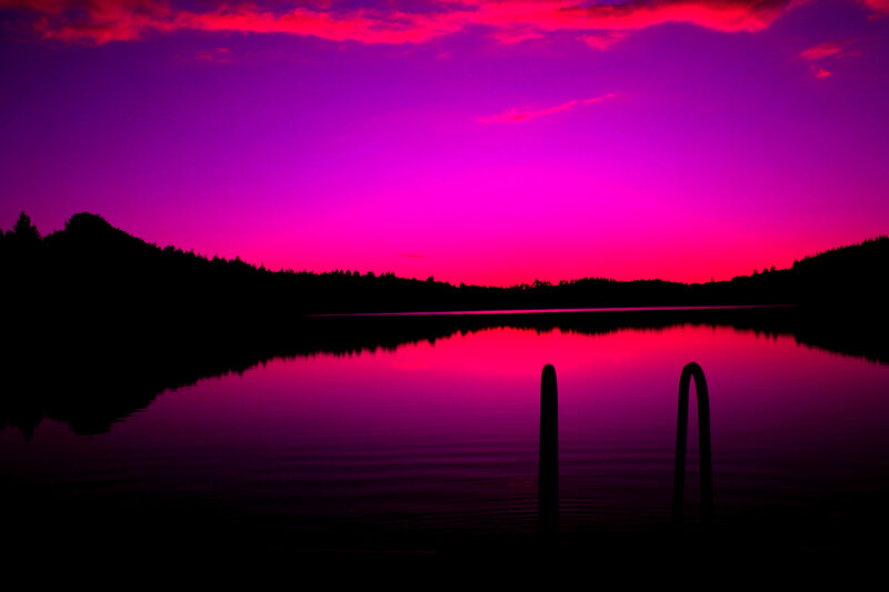 Silhouetted Lake at Dusk