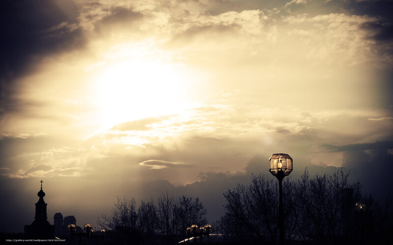 Silhouetted Lamp Post