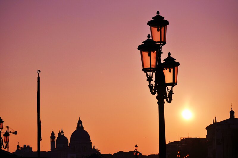 Silhouetted Lamppost — Orange