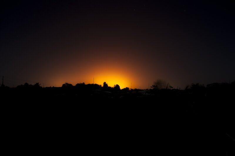 Silhouetted Landscape at Dusk — Black, Dramatic