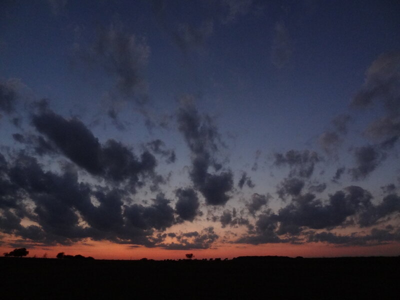 Silhouetted Landscape at Dusk — Blue