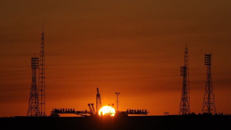 Silhouetted Launch Towers