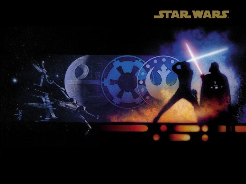 Silhouetted Lightsaber Duel