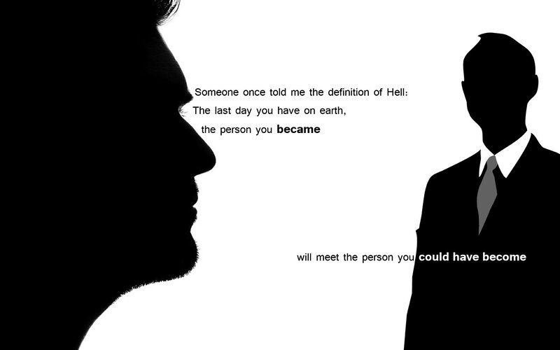 Silhouetted Men Facing