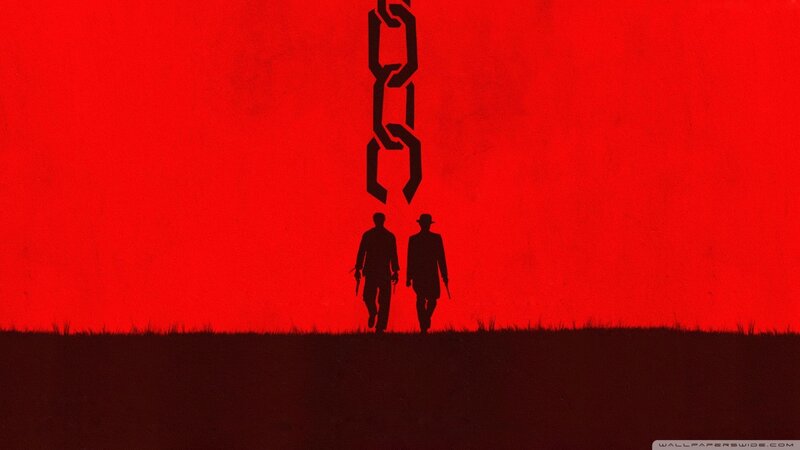 Silhouetted Men Walking — Red