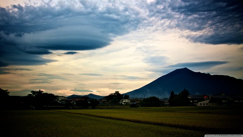 Silhouetted Mountain at Dusk — Blue, Dramatic