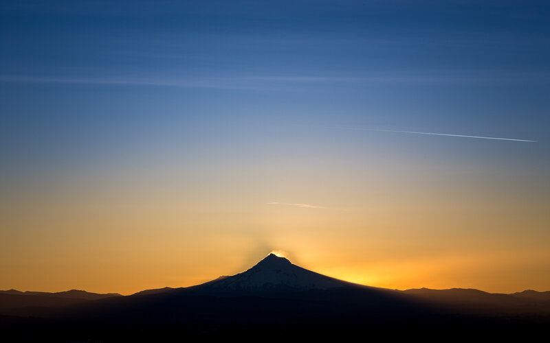Silhouetted Mountain Peak