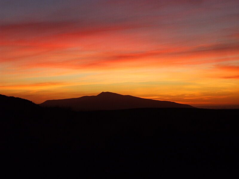 Silhouetted Mountain Range — Orange