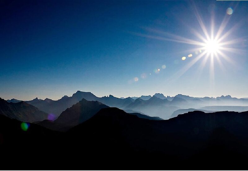 Silhouetted Mountain Range