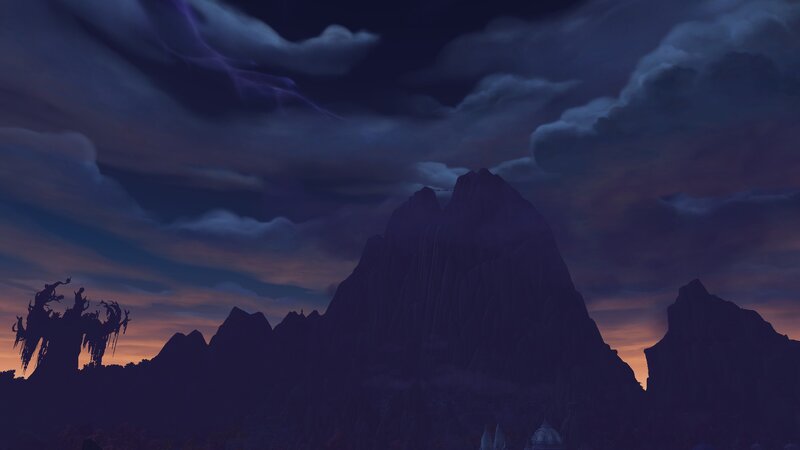 Silhouetted Mountains at Dusk — Purple, Dramatic