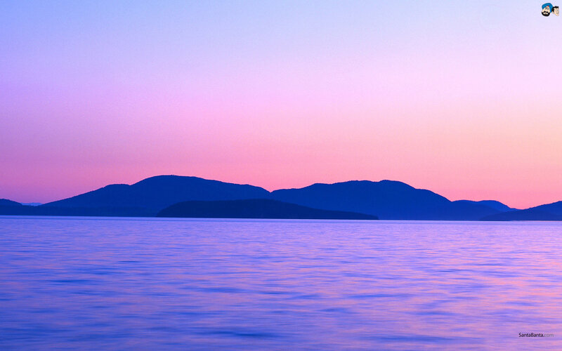 Silhouetted Mountains at Dusk — Purple
