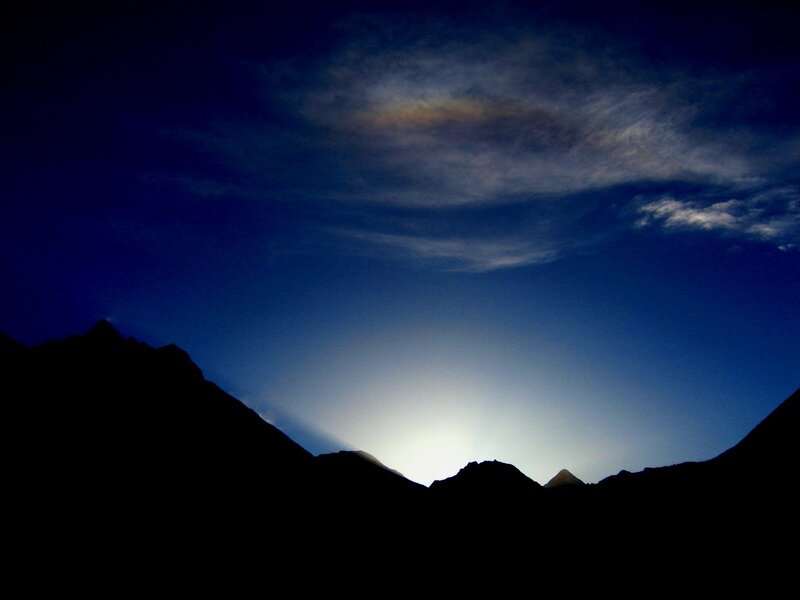 Silhouetted Mountains — Blue, Dramatic, Night, Photograph