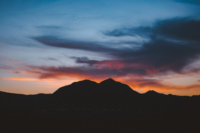 Silhouetted Mountains — Blue, Dramatic