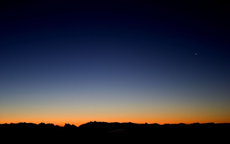 Silhouetted Mountains — Blue, Serene