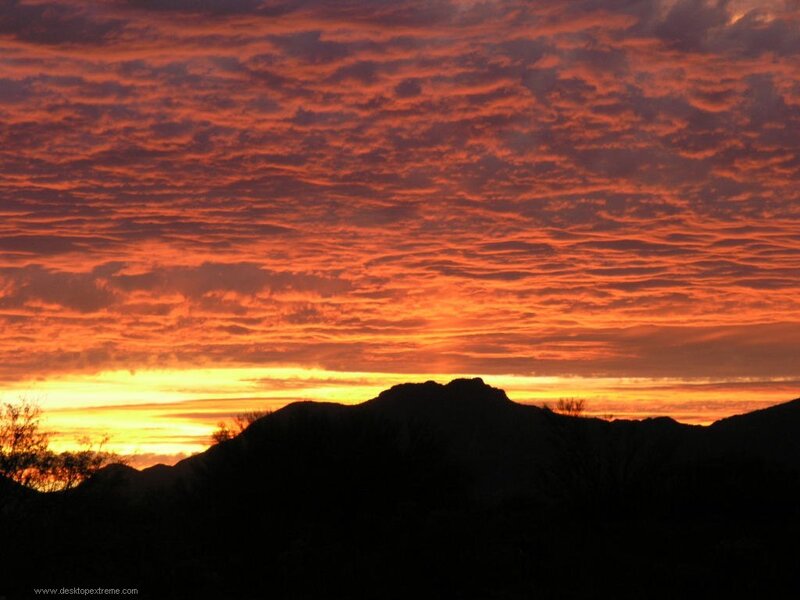 Silhouetted Mountains — Orange, Dramatic