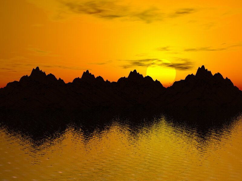 Silhouetted Mountains — Orange