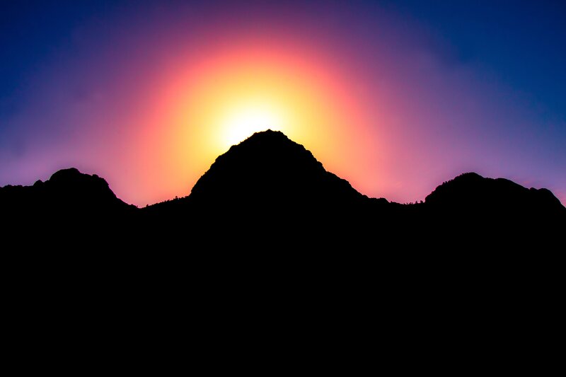 Silhouetted Mountains — Purple, Dramatic, Sunset, Photograph