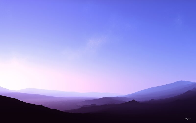 Silhouetted Mountains — Purple, Serene