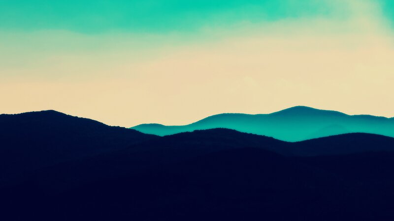 Silhouetted Mountains — Teal
