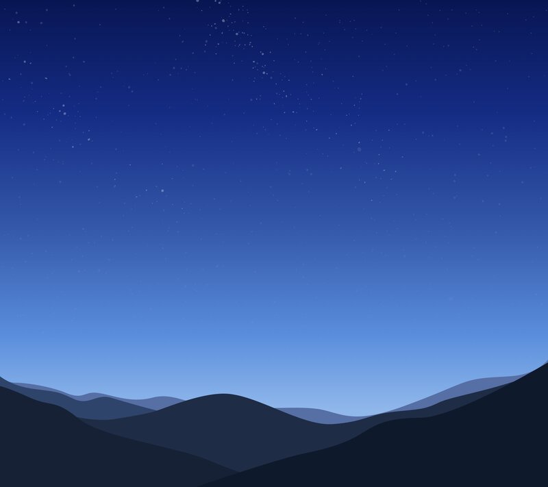 Silhouetted Mountains under Stars — Blue