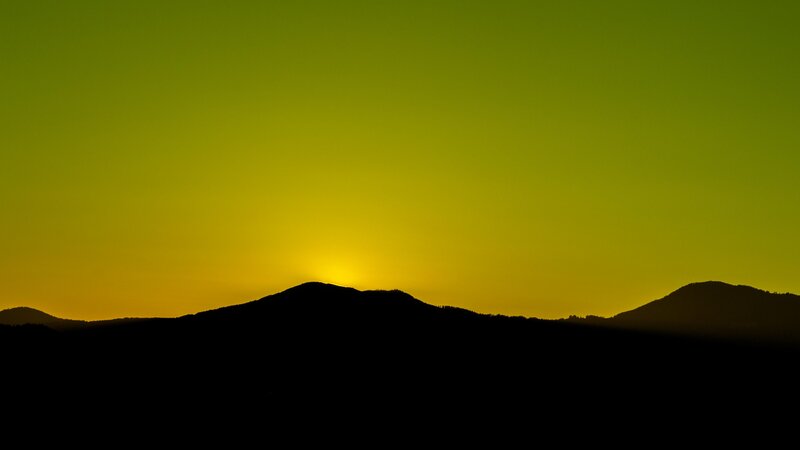 Silhouetted Mountains — Yellow