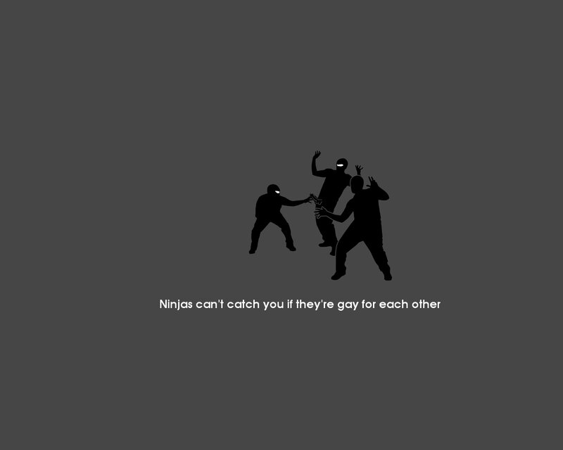 Silhouetted Ninjas Fighting