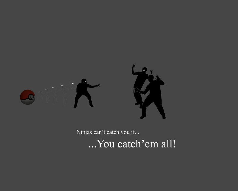 Silhouetted Ninjas — Gray, Humorous