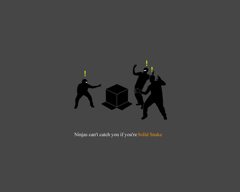Silhouetted Ninjas — Gray, Playful