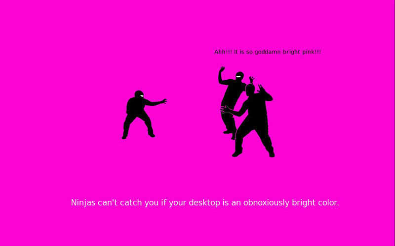 Silhouetted Ninjas — Pink