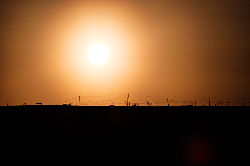 Silhouetted Oil Pumps