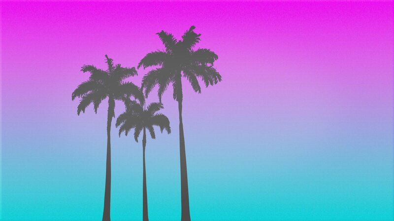 Silhouetted Palm Trees — Pink, Serene, Sunset