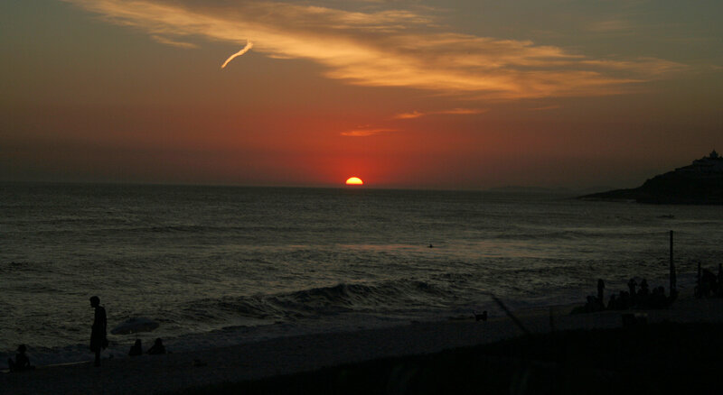 Silhouetted People at Beach