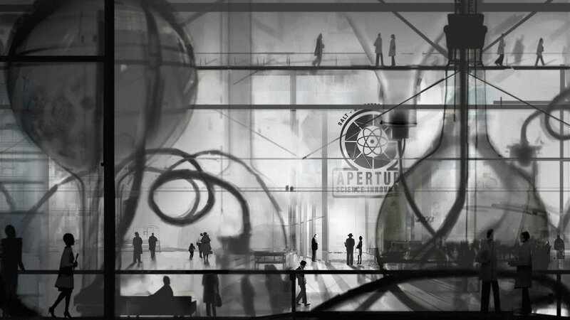 Silhouetted People in Lab
