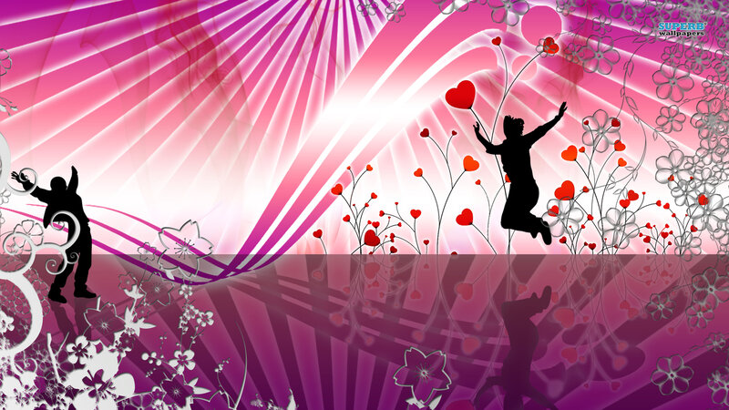 Silhouetted People Jumping — Pink