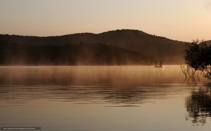 Silhouetted People on Boat — Brown