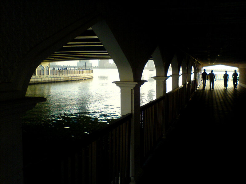 Silhouetted People Walking