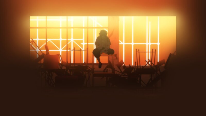 Silhouetted Person Sitting