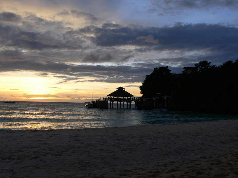 Silhouetted Pier at Sunset — Yellow