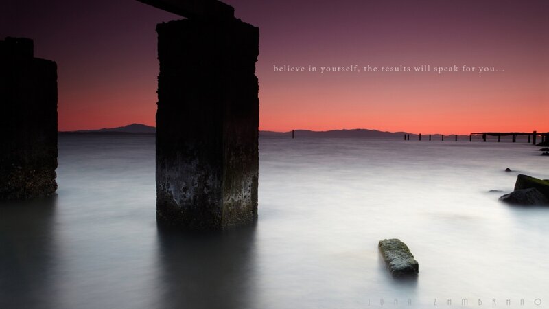 Silhouetted Pier Pillars