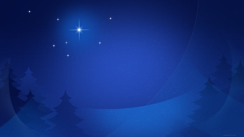 Silhouetted Pine Trees — Blue, Serene, Night, Digital Art