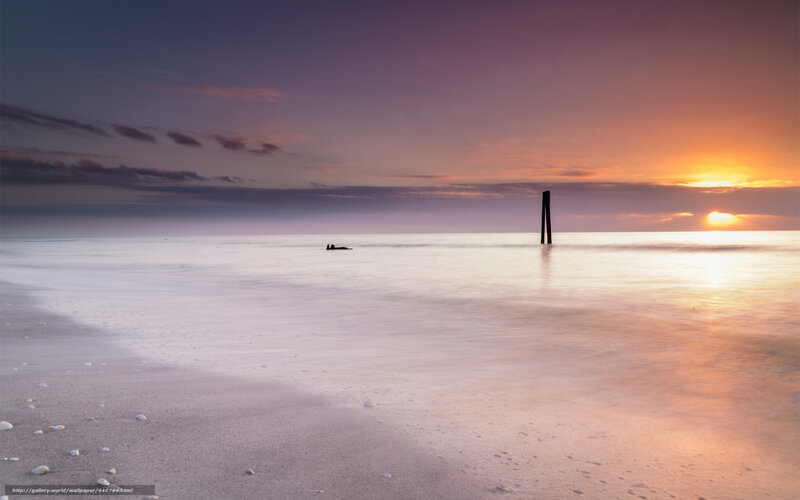Silhouetted Posts in Ocean