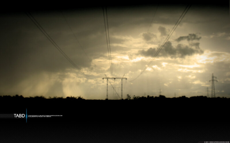 Silhouetted Power Lines — Black, Dramatic